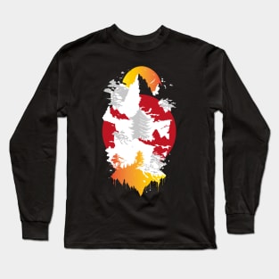 Japanese Motif Artwork Long Sleeve T-Shirt